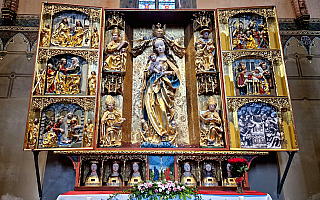 Rekonstrukcja ostatniej kwatery fromborskiego ołtarza. Modlił się przed nim Mikołaj Kopernik